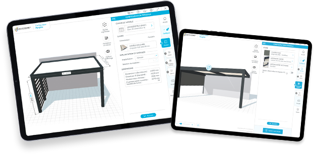  From our 3D configurator,  create  your  pergola  project ! 